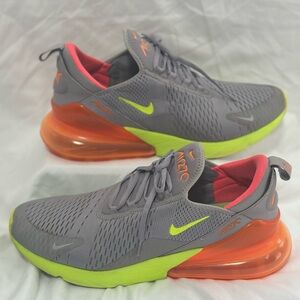Gray and Neon Nike Air Max Sneakers